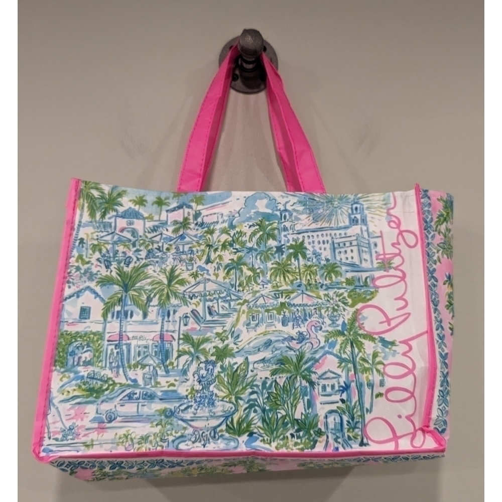 Lilly Pulitzer West Palm Beach Bright Reusable Shopping Tote Bag